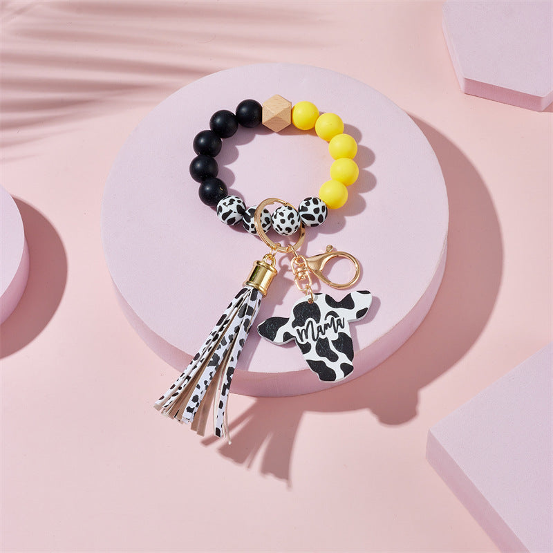 Llavero de muñeca con cuentas de silicona de estilo occidental de estilo occidental de estilo occidental